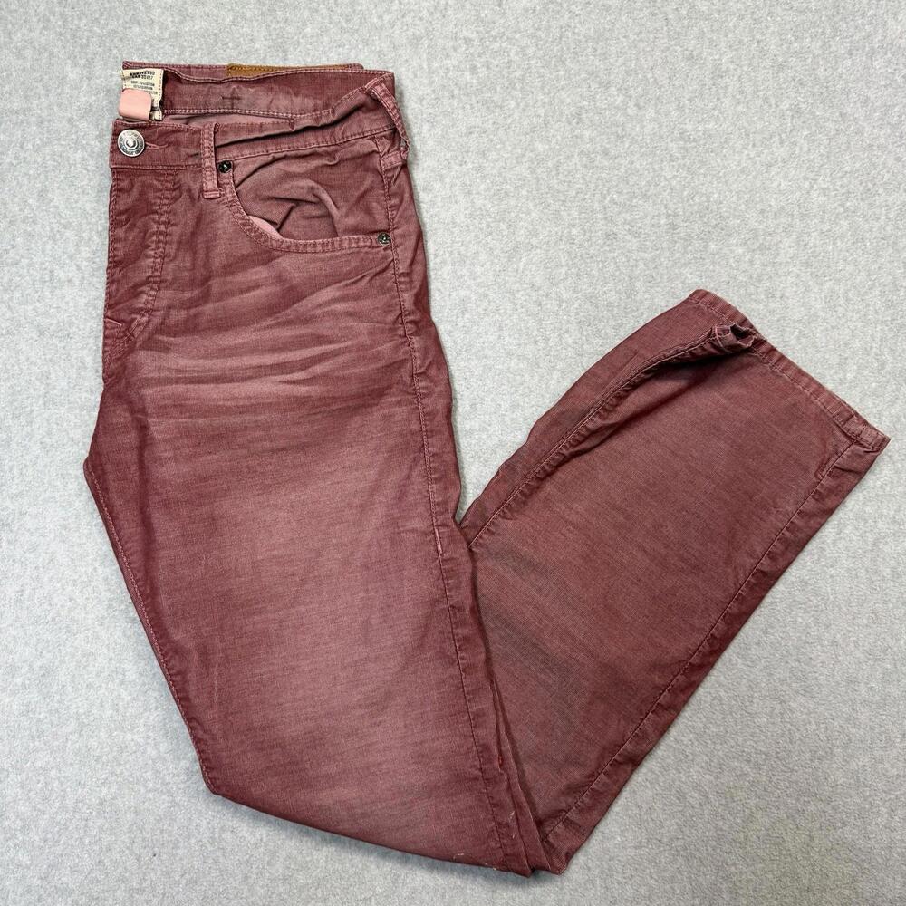 True Religion Size 32x33 Mens Pants Corduroy Casual Mid Rise Bobby Red